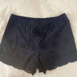 Loft shorts navy blue embroidered size s